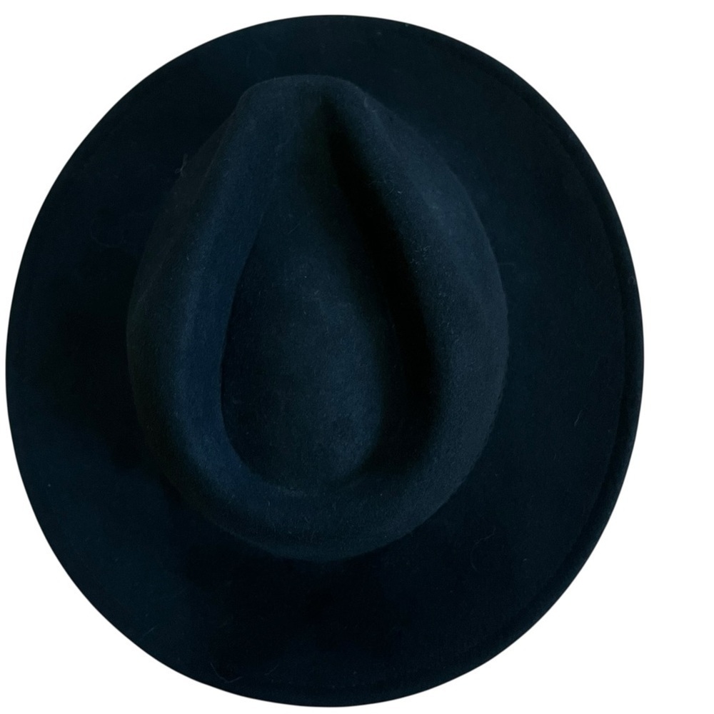 ASOS DESIGN 100% Wool Classic Black Fedora Hat with Braid Trim SZ M - Picture 7 of 13